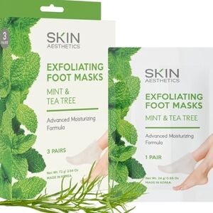 Skin Aesthetics Exfoliating Foot Masks ~ Mint & Tea Tree ~ 3 Pairs